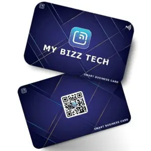 Smart Business Card - Blue Square PVC Card 1 BLue square product mockup - Smart Business Card