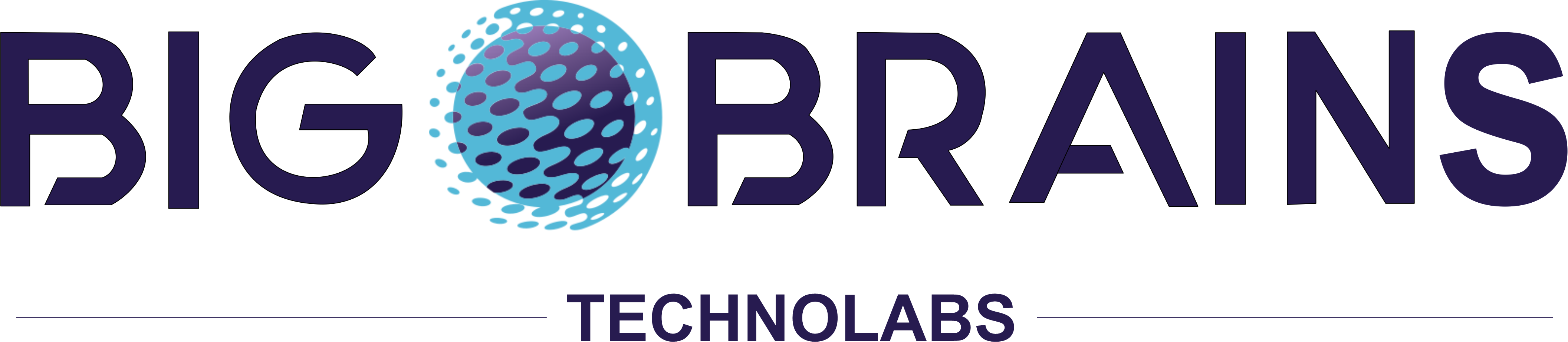 big brains dark blue font logo