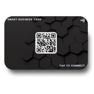 Smart Business Card - Black Hexagon PVC Card 3 black hexagon back - Smart Business Card