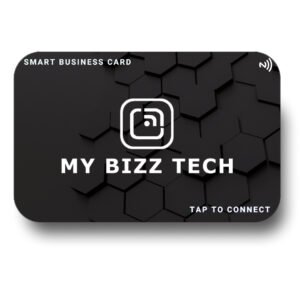 Smart Business Card - Black Hexagon PVC Card 2 black hexagon front - Smart Business Card