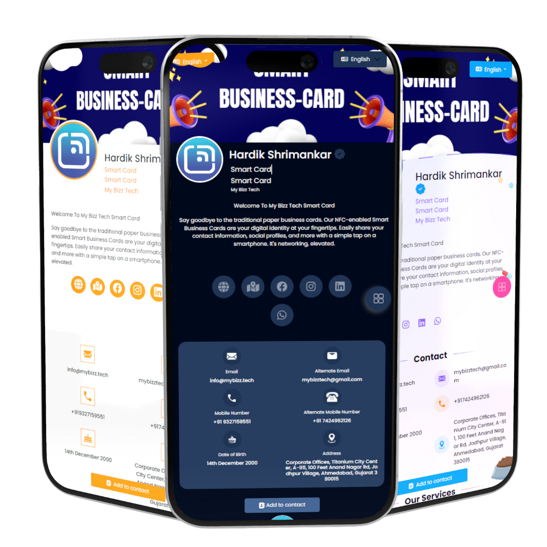 mobile mockup of 3 - Smart Business Card